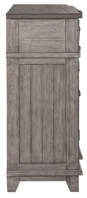 Liberty Furniture River Place Riverstone Gray/Tobacco Breakfront Server-3