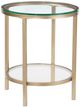 Bassett Mirror Anderson Clear Round End Table with Antique Gold Base-0