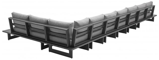 Meridian Furniture Maldives 4-Piece Dark Gray/Gray Aluminum/Fabric 212" Outdoor Modular Sectional-2
