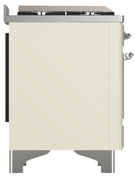 Ilve® Majestic III 40" Antique White Pro Style Dual Fuel Natural Gas Range with Solid Door and Chrome Trim-3