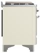 Ilve® Majestic III 40" Antique White Pro Style Dual Fuel Natural Gas Range with Solid Door and Chrome Trim-3