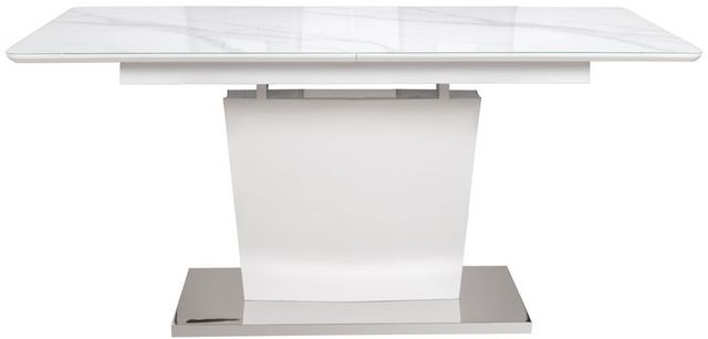 Mazin Furniture Cynthia Glass Top Dining Table with Grey Faux Marble -1