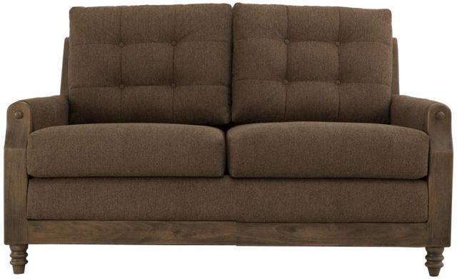 International Furniture Direct Xel-Ha II Dark Hay Brown/Brown Loveseat-1