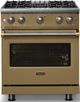 Viking® 5 Series 30" Golden Hour Pro Style Gas (LP) Range with Brushed Brass Trim-4