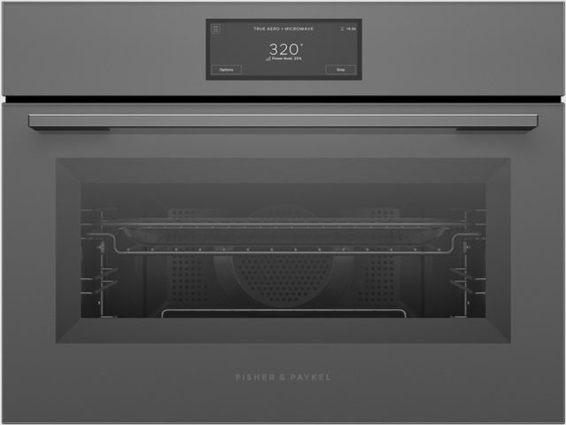 Fisher & Paykel Series 9 24” Gray Glass Minimal Compact Convection Electric Speed Oven-0