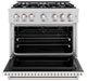 ZLINE Classic 36" Stainless Steel Pro Style Gas Range with White Matte Door-1