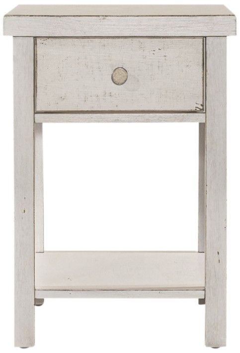 Liberty Furniture Modern Farmhouse Flea Market White Chairside Table-2