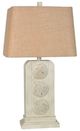 Lamps Per Se Distressed White Washed Polyresin Table Lamp-0