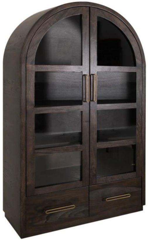 International Furniture Direct Balam Stained Dark Cabinet-0