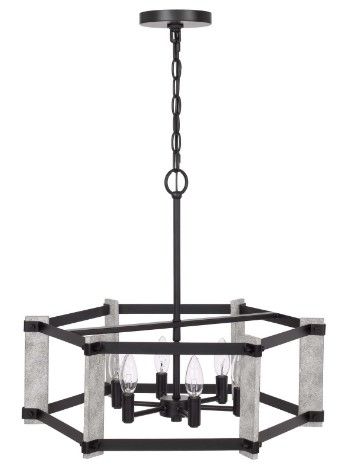 Cal® Lighting & Accessories Rutland Black/Fossil Chandelier-0