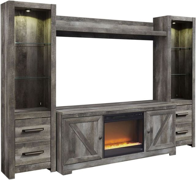 Wynnlow Entertainment Unit with Fireplace - Gray Wynnlow Entertainment Unit with Fireplace - Gray