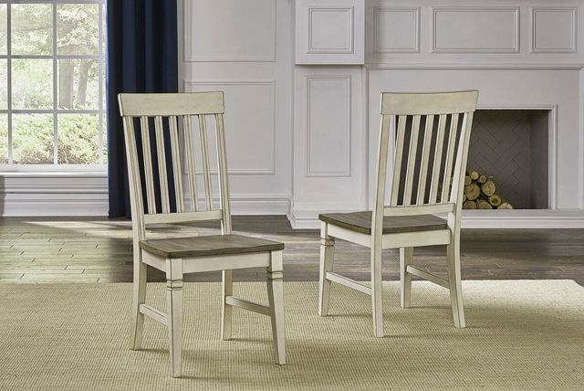 A-America® Beacon Pappercorn/Smokey White Slatback Dining Side Chair-1