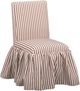 TOV Furniture Gertrude Brown Linen Striped Skirted Dining Chair-0