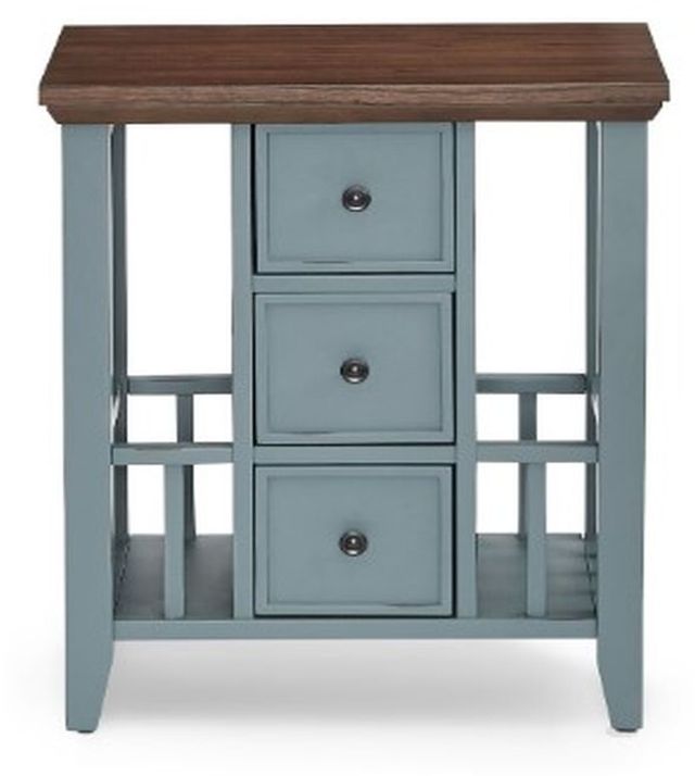 Null Furniture 6618 Brown Magazine Storage End Table with Indigo Base-0