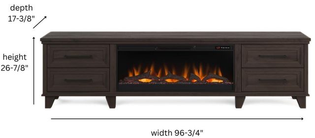 Legends Home Real Cozy Sonoma Whiskey 95" Fireplace Console-2