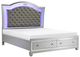 Mazin Furniture Leesa Silver Eastern King Platform Bed with Footboard Storage-0