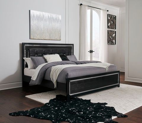 Signature Design by Ashley® Kaydell Black Upholstered King Panel Bed-3