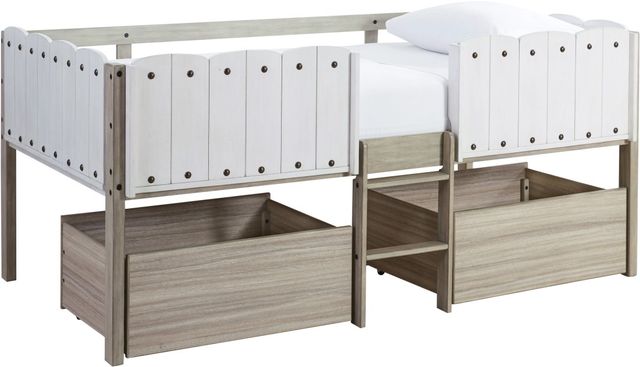 Signature Design by Ashley® Wrenalyn Two-Tone Twin Loft Bed with Under Bed Bin Storage-0