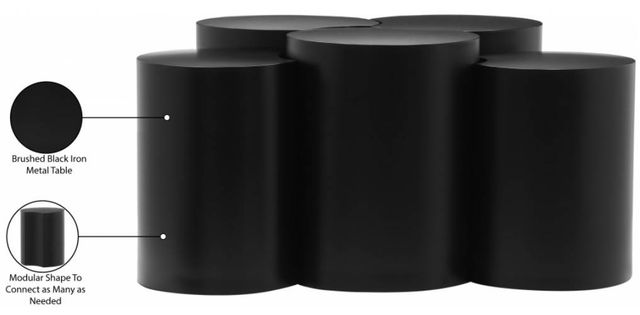 Meridian Furniture Dimple 5-Piece Matte Black Modular Nesting Coffee Table Set-2