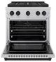 ZLINE Autograph Edition Paramount 30" 4.2 Cu. Ft. Satin Stainless Steel Dual Fuel Range with 4 Burner DuoPro™ Cooktop and Electric Convection Oven in Matte Black Accents-1