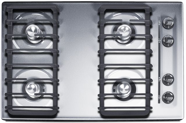 Summit® 30" Chrome Gas Cooktop-0