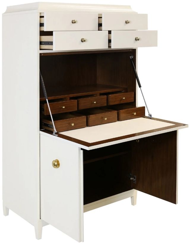 Harp & Finial® Neely Ivory/Walnut Plateau Secretary Desk-1