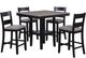 Crown Mark Lester 5-Piece Black/Light Gray Counter Dining Set-0