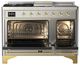 Ilve® Majestic III 48" Stainless Steel Pro Style Dual Fuel Liquid Propane Range with Solid Door and Brass Trim-1