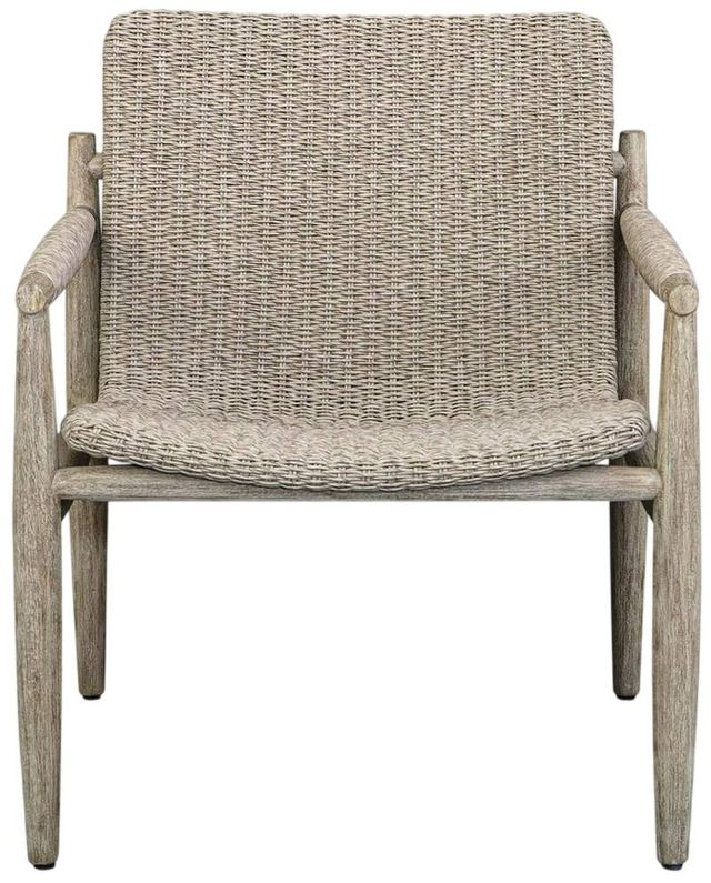 Uttermost® Sumba Oatmeal Wicker/Wooden Outdoor Lounge Chair-3