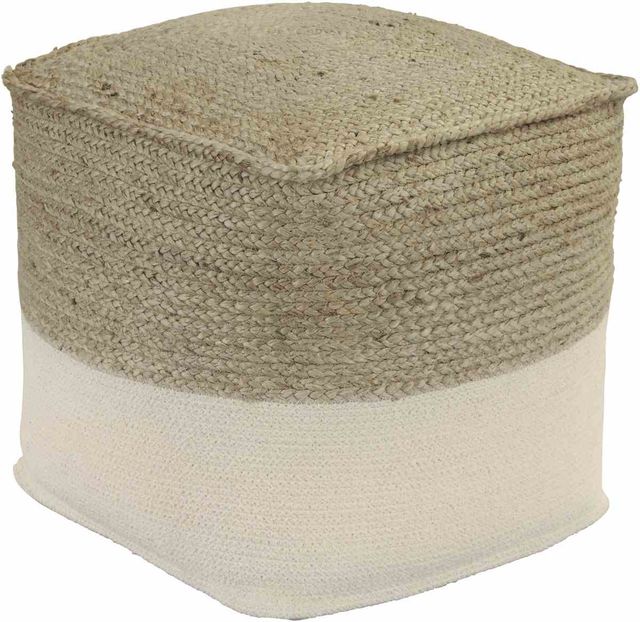 Signature Design by Ashley® Sweed Valley Natural/White Pouf-0