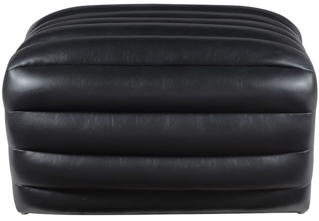 Meridian Furniture Vega Black Vegan Leather Upholstered Ottoman-3
