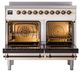 Ilve® Nostalgie II Noblesse 40'' Antique White Pro Style Induction Range with Burnished Trim-2