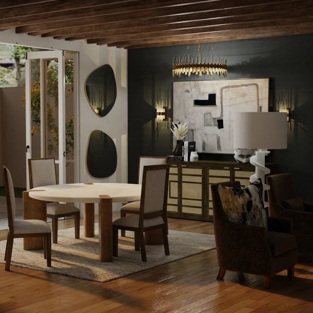 Harp & Finial® Spencer 2-Piece Gray/Linen Dining Chair Set-1
