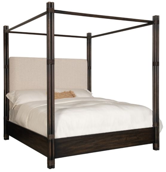 Hooker® Furniture Retreat Black Sand California King Upholstered Canopy Bed-0