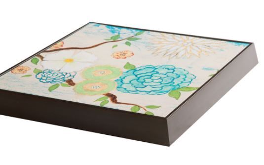 Olliix by Intelligent Design Blooming Florals 2 Piece Set Blue Gel Coat Deco Box-4