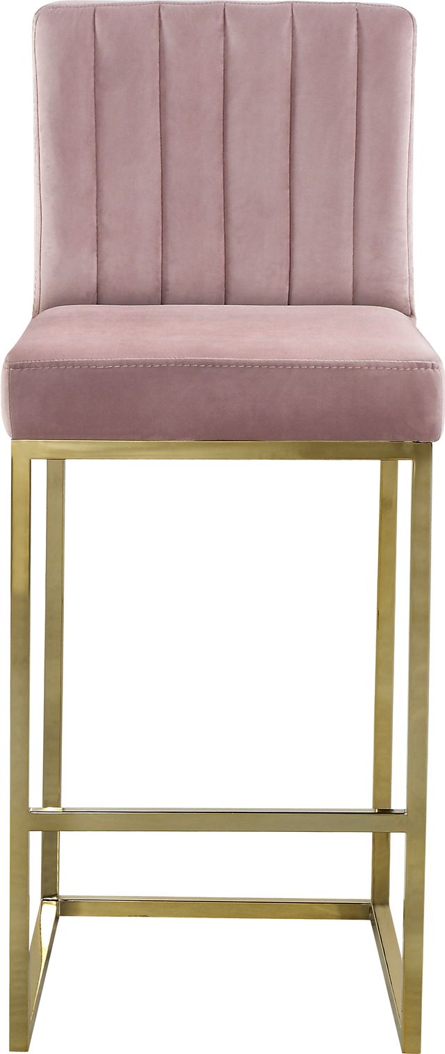 Meridian Furniture Giselle Pink Velvet Counter Stool-2