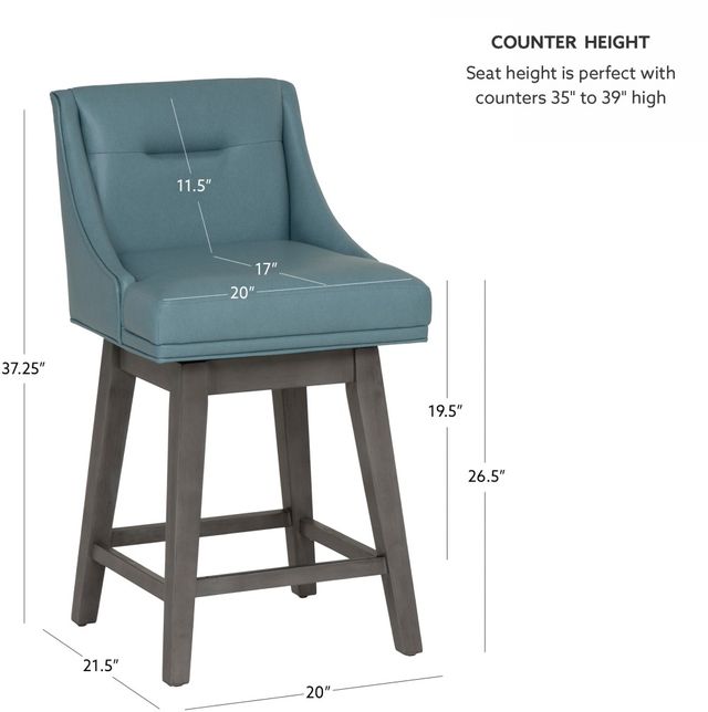 Powell® Beckett 2-Piece Gray/Light Blue Counter Stool Set-2