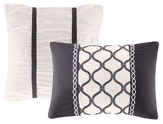 Olliix by Intelligent Design Dorsey Black and White Twin/Twin XL Floral Comforter Set-2