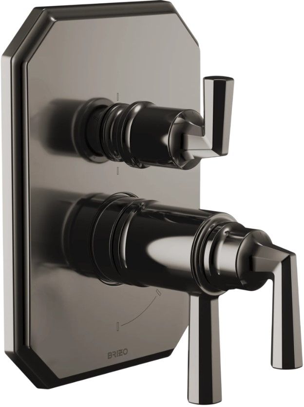 Brizo Beauclere® Brilliance® Black Onyx TempAssure® Thermostatic Valve with Integrated 6-Function Diverter Trim-0
