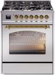 Ilve® Nostalgie II Series 30" Stainless Steel Pro Style Dual Fuel Range-0