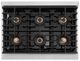 ZLINE Autograph Edition Paramount 36" 5.2 Cu. Ft. Satin Stainless Steel Gas Range with 6 Burner DuoPro™ Cooktop and Convection Gas Oven with Black Matte Door and Champagne Bronze Accents-2
