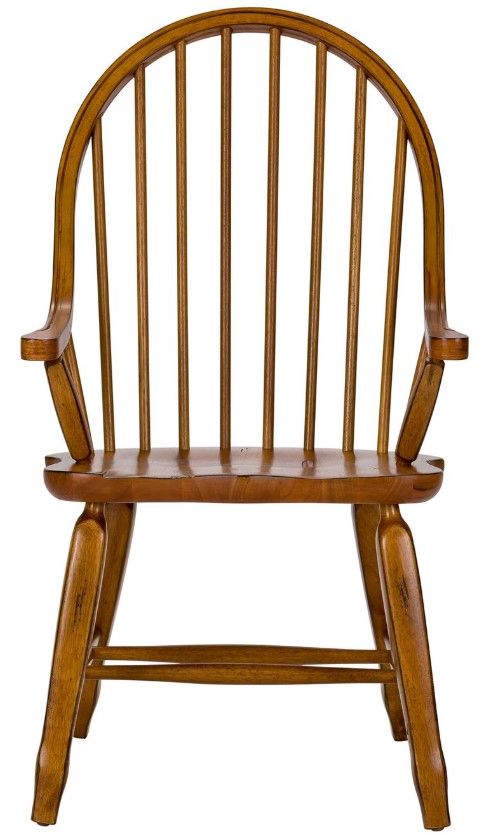 Liberty Furniture Treasures Rustic Oak Bow Back Arm Chair-3