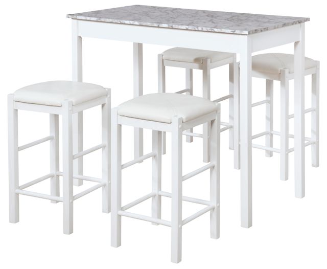 Linon Lancer 5-Piece White Tavern Set-0
