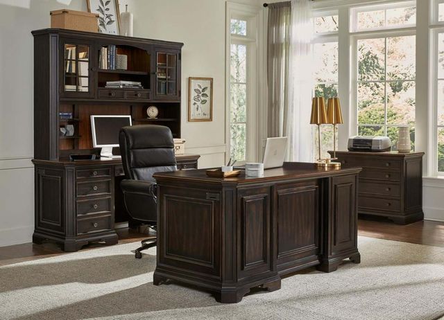 aspenhome® Hampton Black Cherry Credenza Desk-6
