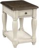 Bernards Linden Brown Chairside Table with White Base-0