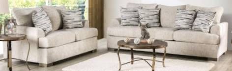 Furniture of America® Leytonstone 2-Piece Cream Living Room Sitting Set-0