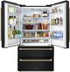 ZLINE Autograph Edition 36" 22.5 Cu. Ft. Fingerprint Resistant Black Stainless Steel Counter Depth French Door Refrigerator with Ice Maker and Champagne Bronze Traditional Handles-4