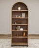 International Furniture Direct Natural Parota Cappuccino Brown Bookcase-2