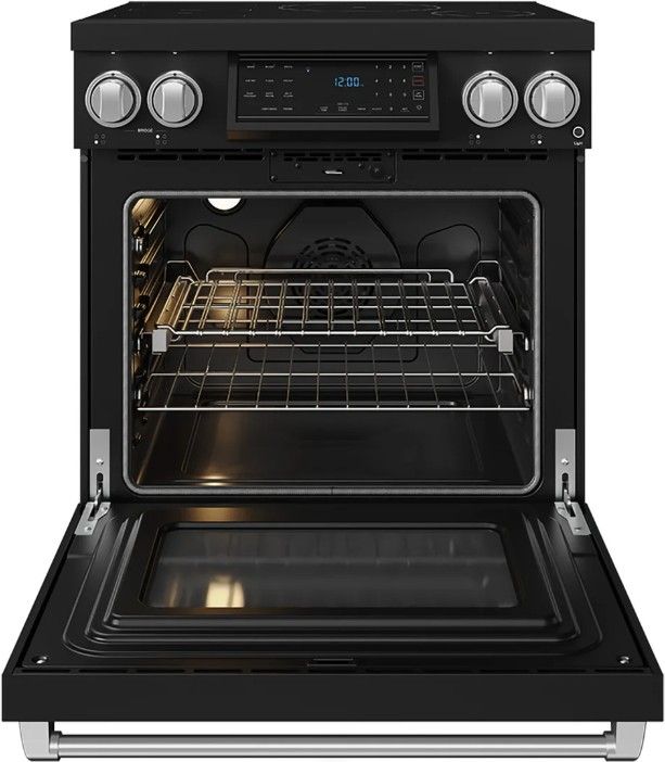 Thor Kitchen® Gordon Ramsay Collection 30" Black Pro Style Induction Range with Tilt Panel Touch Control and Stainless Steel Trim-1