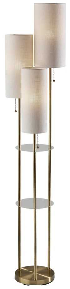 Adesso® Trio Antique Brass Shelf Floor Lamp-0